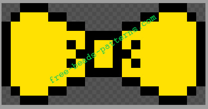 Bow tie monocolor yellow perler beads iron beads pattern