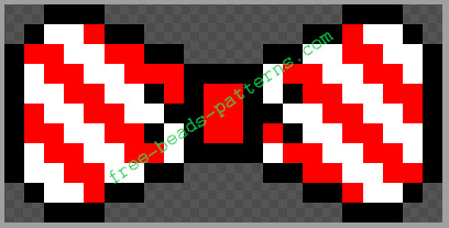 Bow tie stripes red and white perler beads iron beads pattern