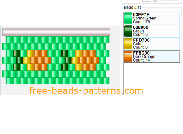 Bracelet with pineapples Peyote perler beads free pattern download