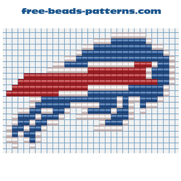 Buffalo Bills NFL Team logo free iron beads pattern free perler beads