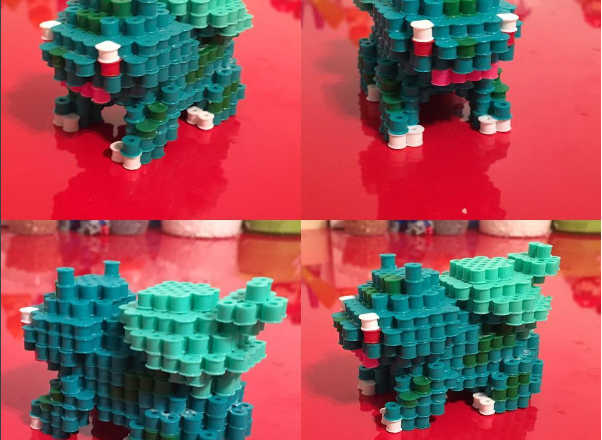 Bulbasaur 3D perler beads hama beads work by Instagram Fan froakieblue