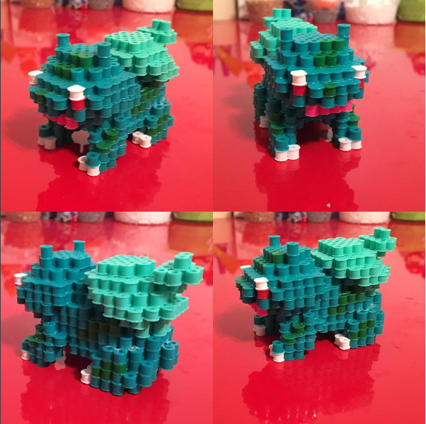 Bulbasaur 3D perler beads hama beads work by Instagram Fan froakieblue