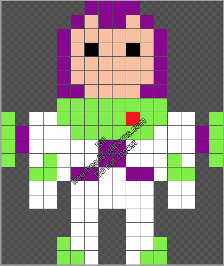 Buzz Lightyear Toy Story free Hama Beads Perler pattern 16x19