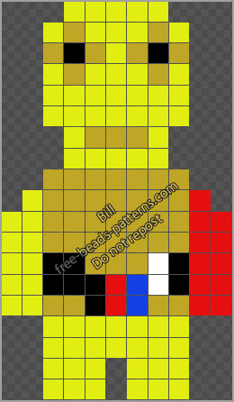 C-3PO Star Wars character free hama beads artkal beads pattern 11x19