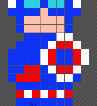 Captain America Hama Beads 10x21