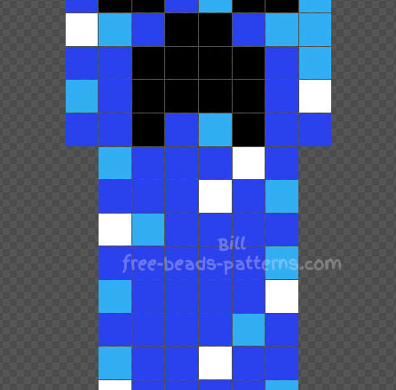 Charged Creeper Minecraft Hama Beads design 10x19