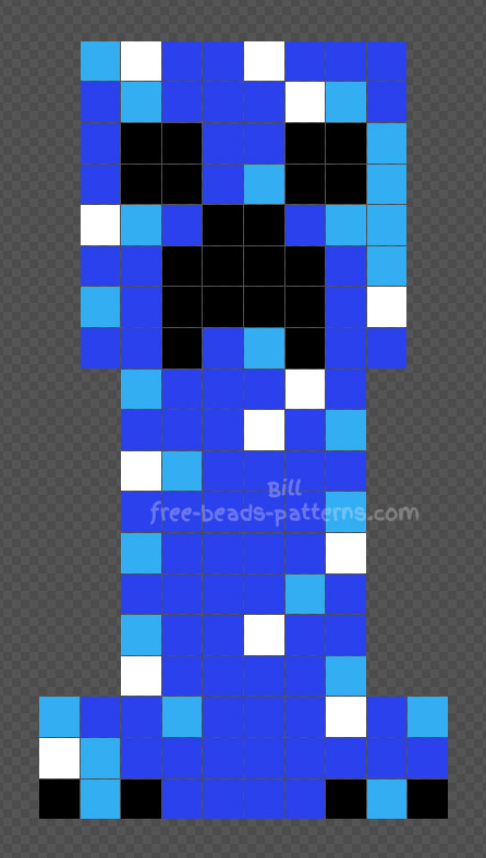 Charged Creeper Minecraft Hama Beads design 10x19