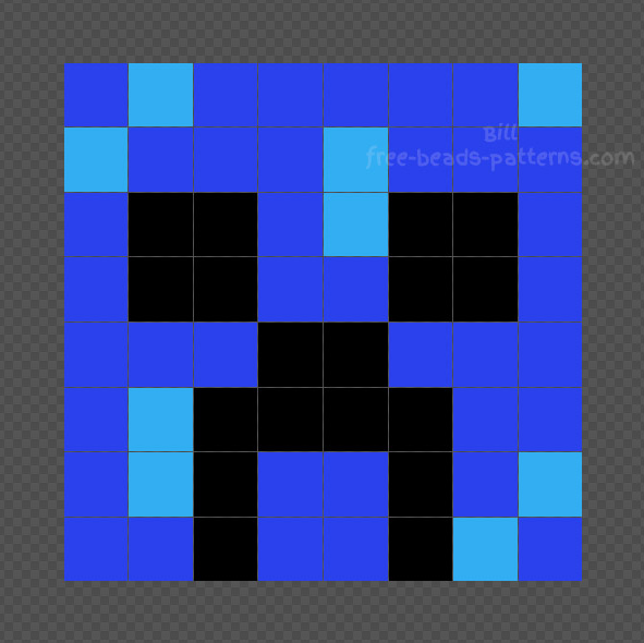 Charged Creeper Minecraft pixelart iron beads pattern 8x8