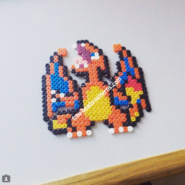 Charizard perler beads 24x24 own design work photos (3)