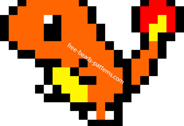 Pokemon Charmander Fuse Bead Perler Pattern Perler Bead Pattern, Bead  Sprites