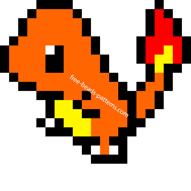 Charmander Pokemon PixelArt Beadsprite perler beads 21 x 18 5 colors