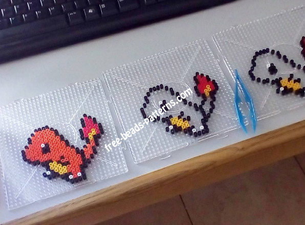 Charmander cute perler beads work photos (1)