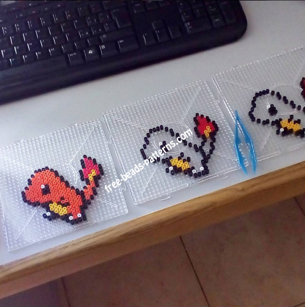 Charmander cute perler beads work photos (1)