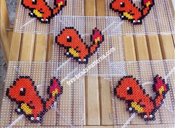 Charmander cute perler beads work photos (2)