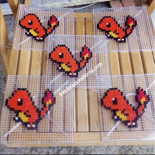 Charmander cute perler beads work photos (2)