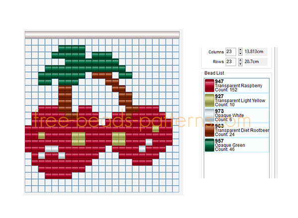 Cherry Bomb Plants vs Zombies videogame free pony beads perler beads pattern download