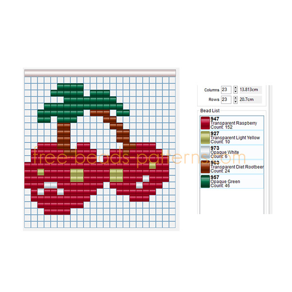 Cherry Bomb Plants vs Zombies videogame free pony beads perler beads pattern download
