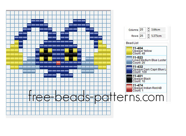 Chinchou Pokemon number 170 free Pyssla Hama Beads Playbox Quercetti beads pattern