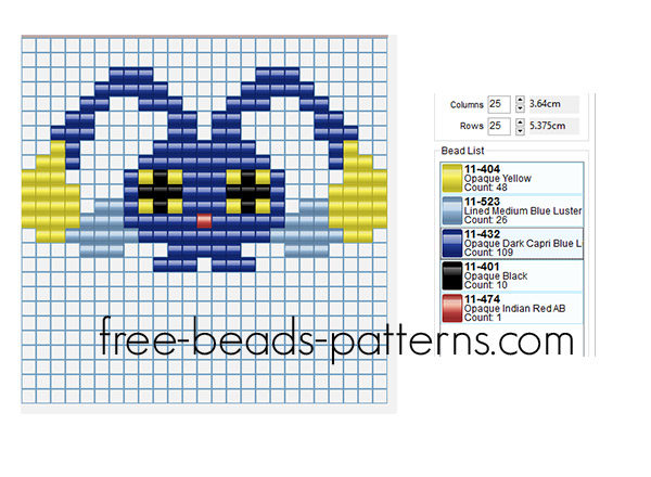 Iron beads pattern for children Pokemon 114 Tangela - free perler beads  patterns fu…