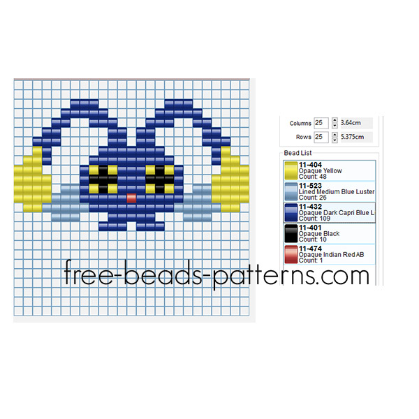 Chinchou Pokemon number 170 free Pyssla Hama Beads Playbox Quercetti beads pattern