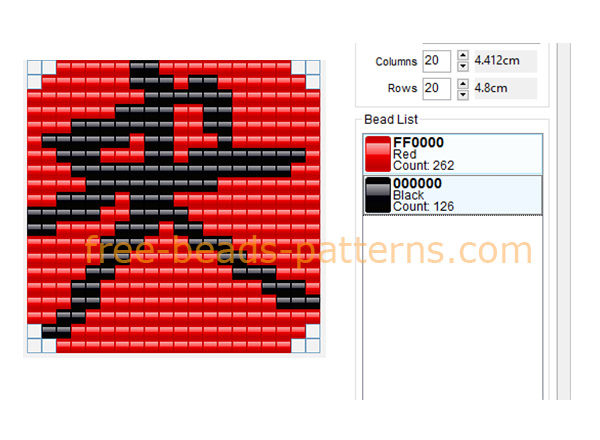 Chinese letter logo keychain free perler beads pattern Hama Beads 20 x 20 2 colors