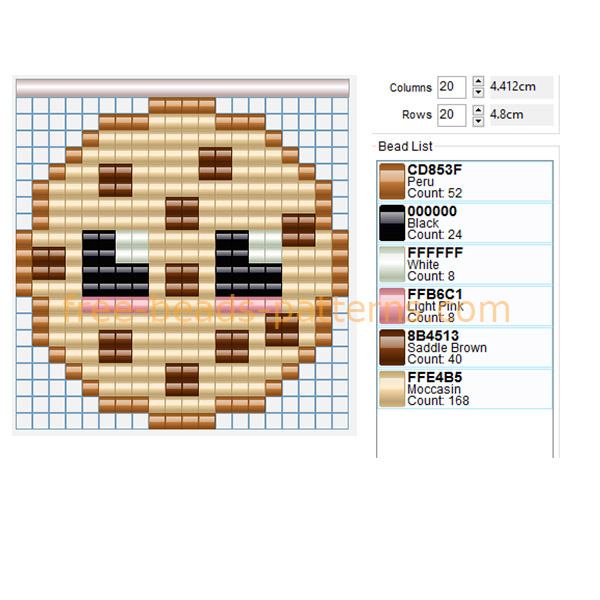 Chocolate cookie biscuit free beads pattern Hama Beads 20 x 20 6 colors diy ideas