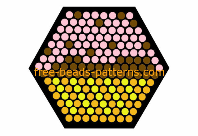 Chocolate cupcake hexagon pegboard free Hama Beads fusion beads pattern
