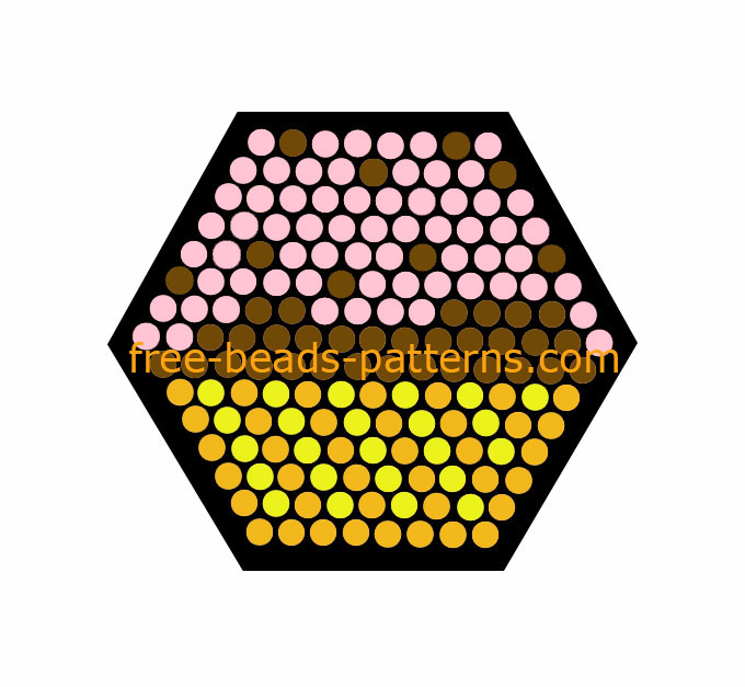 Chocolate cupcake hexagon pegboard free Hama Beads fusion beads pattern