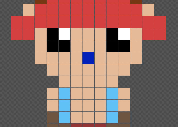 Chopper One Piece character pixel art Hama Beads design 13x20