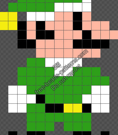 Christmas Elf Luigi free Hama Beads Perler Artkal pattern 13x18