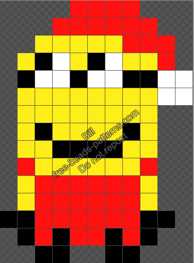 Christmas Minions free Hama Beads Perler Beads Pyssla pattern 11x15 (1)