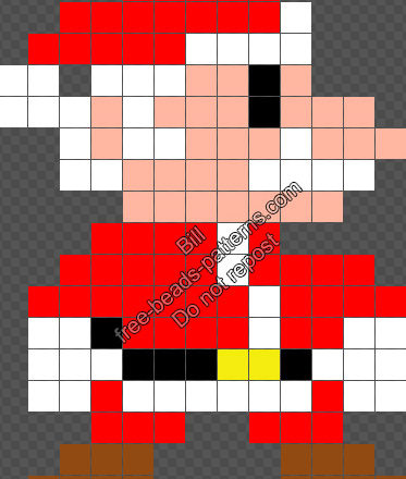 Christmas Santa Claus Super Mario Bros free Hama Beads Perler Nabbi pattern 13x17