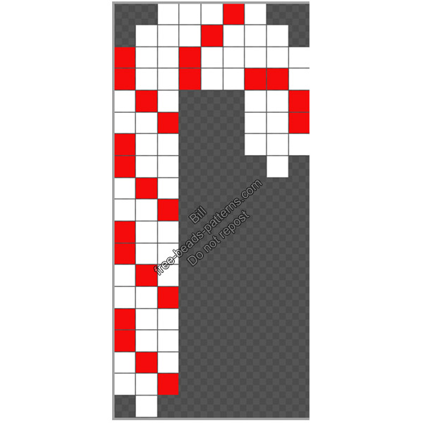 Christmas candy canes free Hama Beads Perler Artkal pattern 9x19 (1)