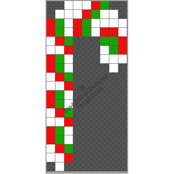 Christmas candy canes free Hama Beads Perler Artkal pattern 9x19 (2)