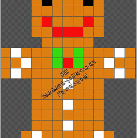 Christmas gingerbread man hama beads perler artkal free pattern 13x18 (1)