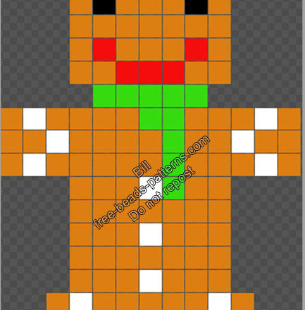 Christmas gingerbread man hama beads perler artkal free pattern 13x18 (2)