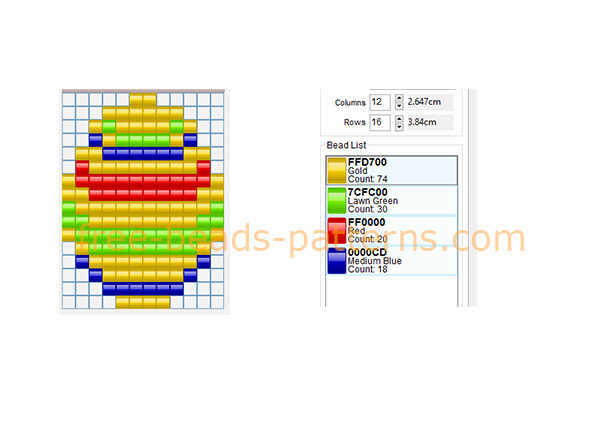 Colored Easter egg free fuse beads perler beads design 12 x 16 4 colors