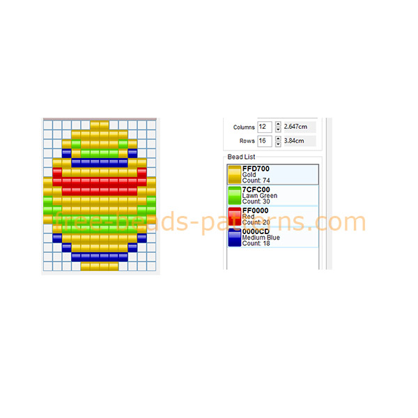 Colored Easter egg free fuse beads perler beads design 12 x 16 4 colors