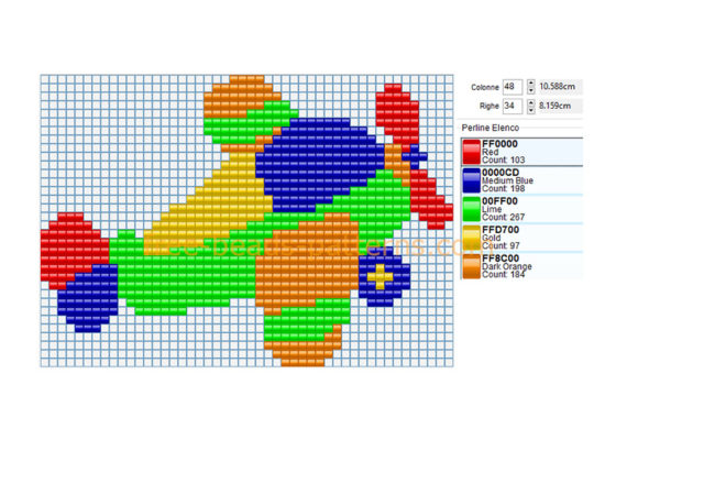 Colored airplane baby toys idea 48 x 34 5 colors free perler beads pattern Hama Beads