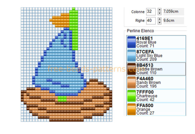 Colored boat baby toy idea free perler beads pattern fuse beads Hama Beads crafts