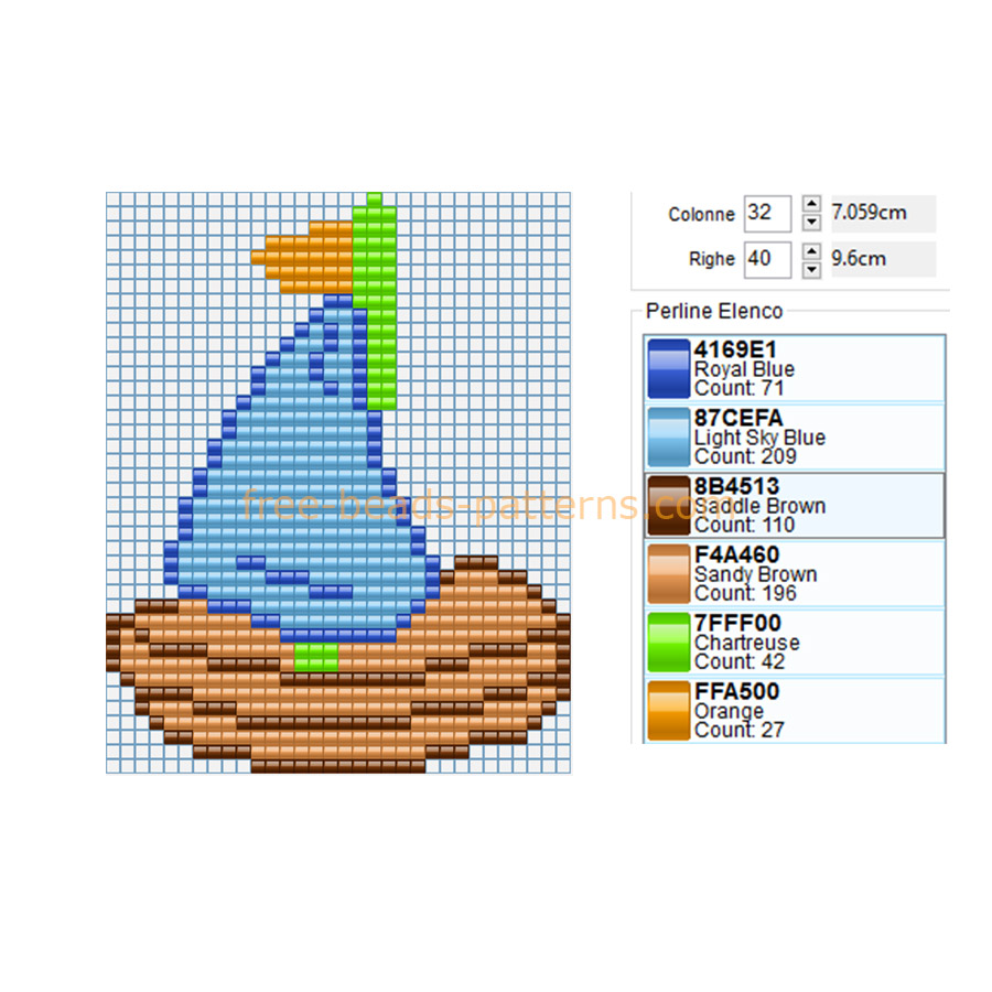 Colored boat baby toy idea free perler beads pattern fuse beads Hama Beads crafts