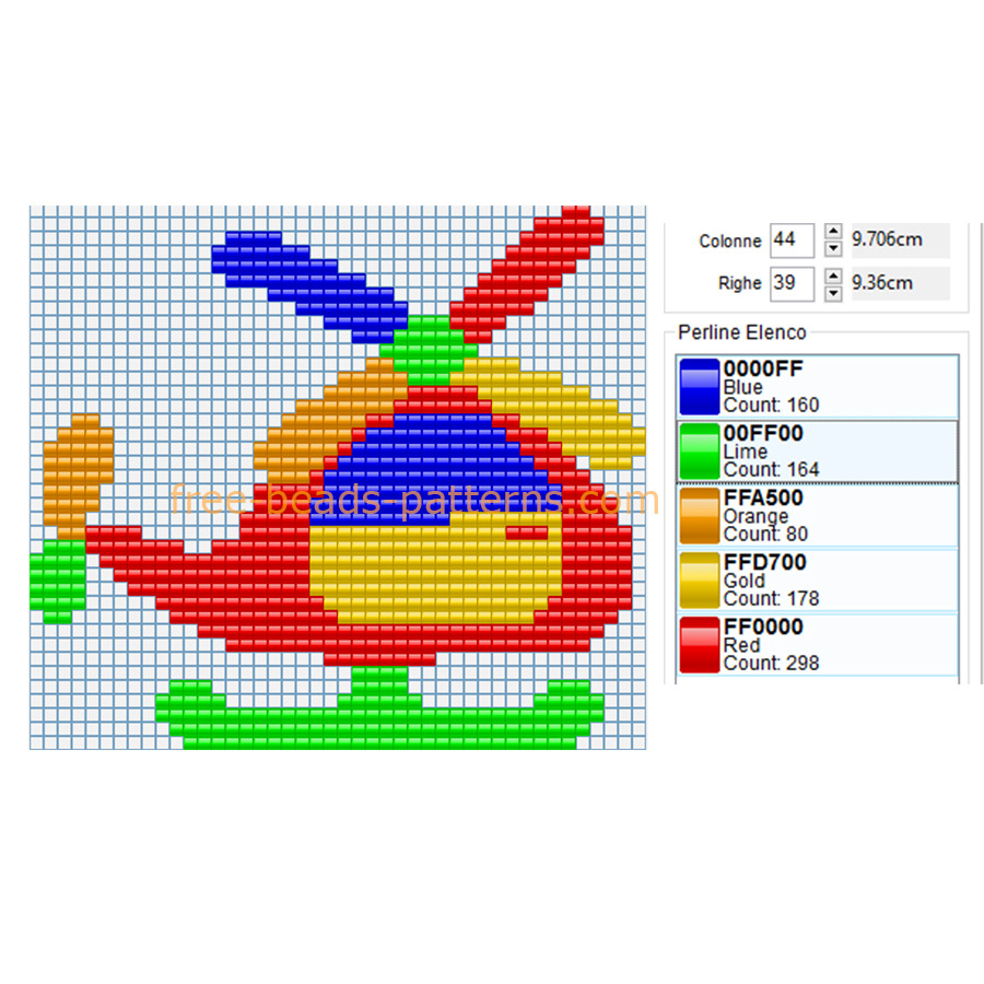 Colored helicopter free perler beads sprite beads pattern Hama Beads baby toy