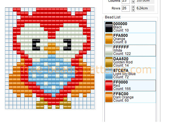 Colored owl bird free perler beads pattern baby toys idea Hama Beads pony beads