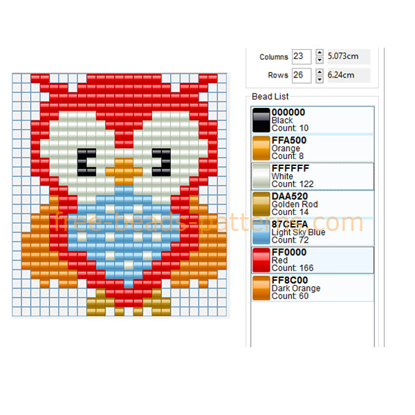 Colored owl bird free perler beads pattern baby toys idea Hama Beads pony beads