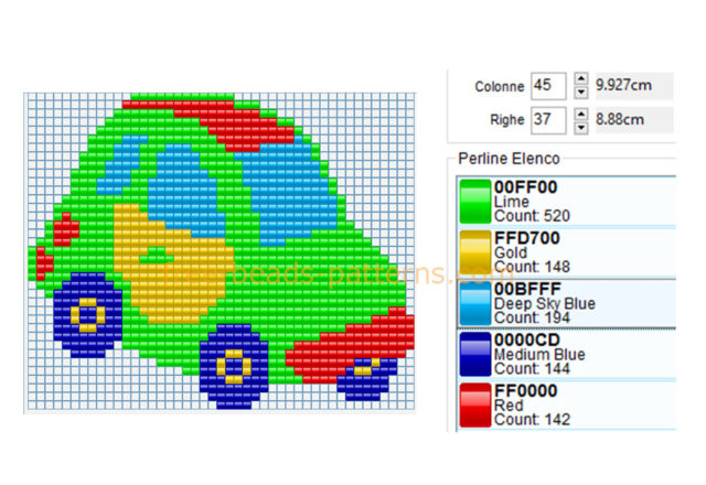 Colored toy car free perler beads fuse beads Hama Beads pattern design