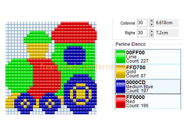Colored toy train free perler beads Hama Beads pattern download