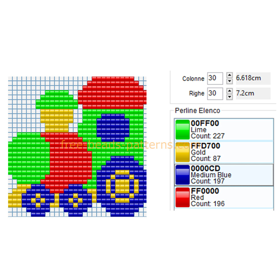 Colored toy train free perler beads Hama Beads pattern download