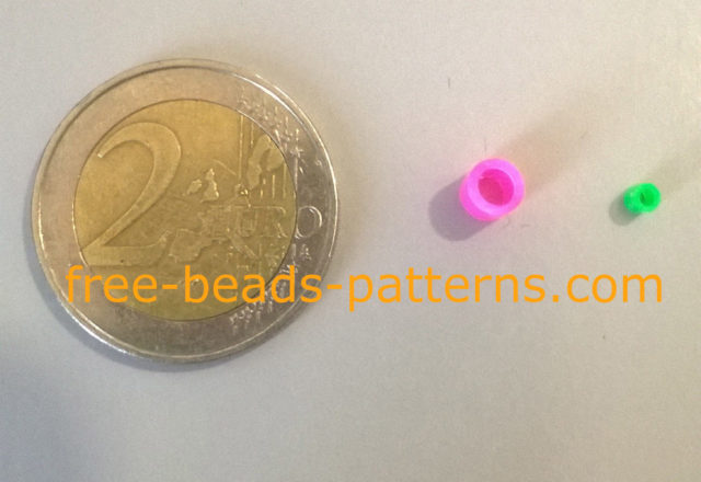 Comparison between 2 Euro coin Ikea Pyssla bead and Hama Beads mini bead