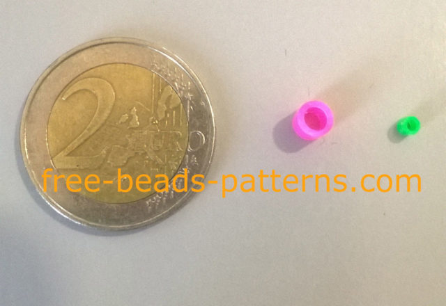 Comparison between 2 Euro coin Ikea Pyssla bead and Hama Beads mini bead