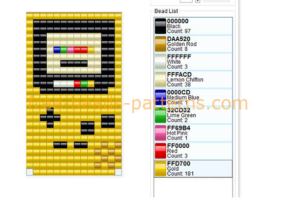 Console Nintendo yellow Game Boy Color 14 x 24 9 colors Hama Beads perler beads pattern